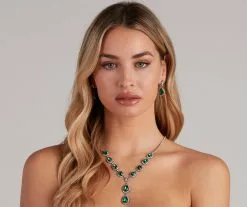 Windsor. Major Glam Halo Necklace And Earrings