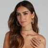 Windsor. Bling Rhinestone Chainlink Choker And Hoops 2 Windsor. Bling Rhinestone Chainlink Choker And Hoops -Formal Dresses Online Shop 07002 1088 2