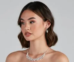 Windsor. Dazzling Diamond-Shaped Necklace And Earrings Set