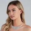 Windsor. Sparkly Fringe Collar Stud Earring Set -Formal Dresses Online Shop 07002 1166 1