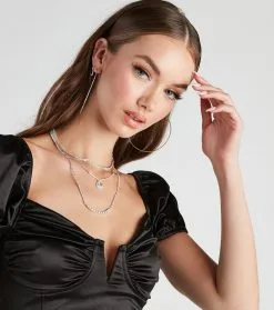 Windsor. Lovely Chic Rhine Layered Necklace