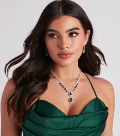 Windsor. Glamorous Affair Gemstone Necklace And Earrings Set