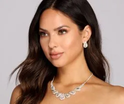 Windsor. Teardrop Rhinestone Necklace Set -Formal Dresses Online Shop 07002 4868 1