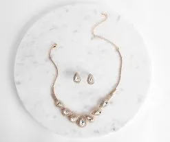 Windsor. Teardrop Rhinestone Necklace Set -Formal Dresses Online Shop 07002 4868 6