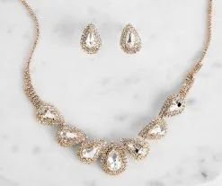 Windsor. Teardrop Rhinestone Necklace Set -Formal Dresses Online Shop 07002 4868 7