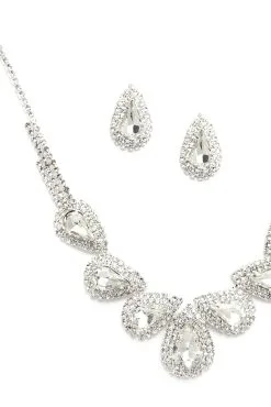 Windsor. Teardrop Rhinestone Necklace Set -Formal Dresses Online Shop 07002 4869 3