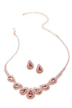 Windsor. Teardrop Rhinestone Necklace Set -Formal Dresses Online Shop 07002 4870 2