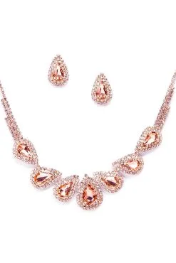 Windsor. Teardrop Rhinestone Necklace Set -Formal Dresses Online Shop 07002 4870 3