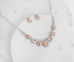 Windsor. Teardrop Rhinestone Necklace Set -Formal Dresses Online Shop 07002 4870 6