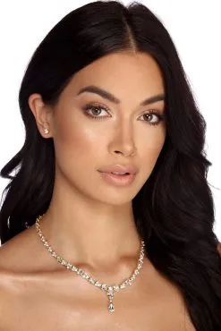 Windsor. Drippin' Rhine Necklace & Stud Earrings