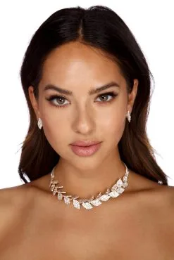 Windsor. Rhinestone Leaf Collar And Stud Earrings -Formal Dresses Online Shop 07002 5205 1 205953c4 0307 4453 8d73 011df4421809