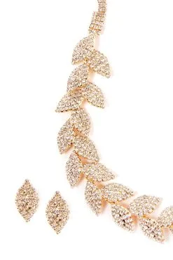 Windsor. Rhinestone Leaf Collar And Stud Earrings -Formal Dresses Online Shop 07002 5205 3 6d60d689 3577 4322 9d07 9b3c5f137353