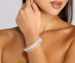 Windsor. Rhinestone Memory Wire Bangle Set -Formal Dresses Online Shop 07003 0039 1