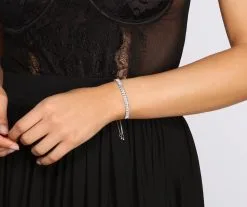 Windsor. Cubic Zirconia Baguette Bolo Bracelet
