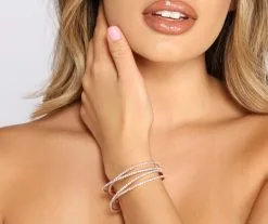 Windsor. Dazzling Glam Memory Wire Rhinestone Cuff