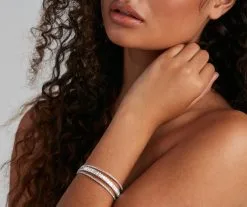 Windsor. Dazzling Cubic Zirconia 3-Row Cuff