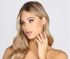 Windsor. Three Pack Cubic Zirconia Rainbow Infinity Rings