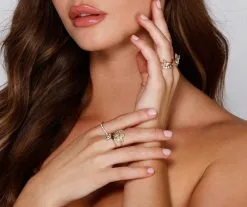 Windsor. Rhinestone Butterfly Multi Ring Pack