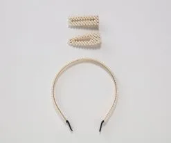 Windsor. Preppy And Posh Pearl Hair Accessory Set