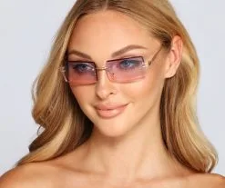 Windsor. On Trend Rimless Ombre Sunglasses