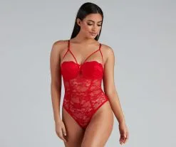 Windsor. Sheer Desire Caged Lace Teddy