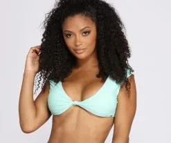 Windsor. Sea-foam Tie Front Swim Top