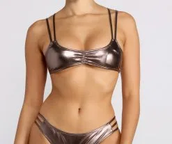 Windsor. Baecation Metallic Swim Top