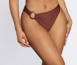 Windsor. O-Ring Detail High Waist Swim Bottoms