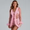 Windsor. Crushing On You Marabou Trim Robe -Formal Dresses Online Shop 07106 0068 1