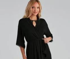 Windsor. Wrapped In Lace Trim Knit Robe -Formal Dresses Online Shop 07106 0070 4