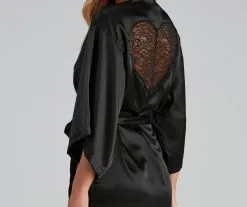 Windsor. Heart Of Lace Satin Robe -Formal Dresses Online Shop 07106 0071 4