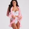Windsor. Dream Girl Glitter Heart Marabou Feather Robe