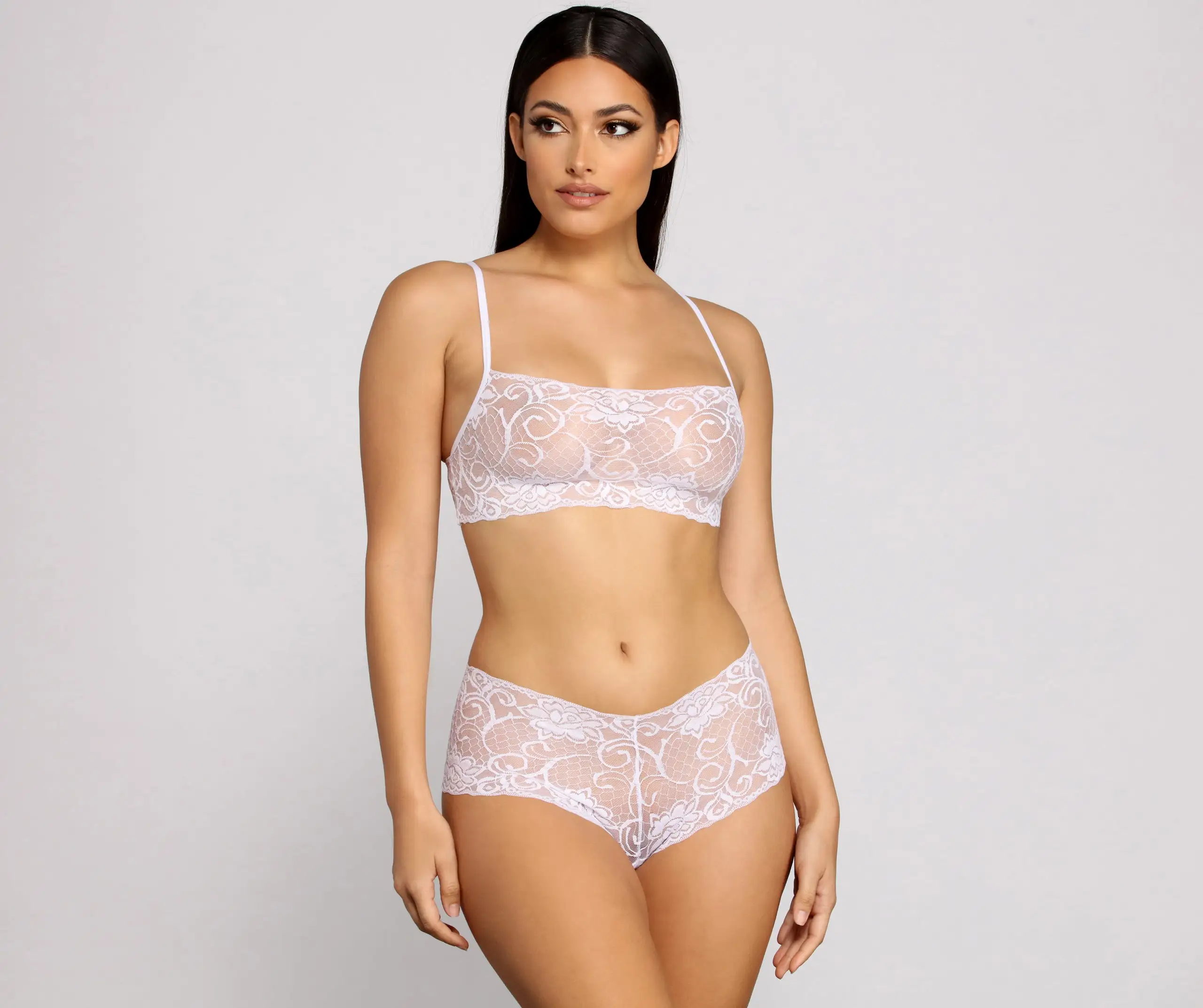 Windsor. Sheer Appeal Lace Bralette And Boy Shorts Set 3 Windsor. Sheer Appeal Lace Bralette And Boy Shorts Set