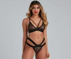 Windsor. Lovestruck Glitter Mesh Bra And Panty Set