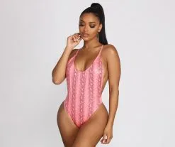 Windsor. Get The Scoop Snake Swimsuit