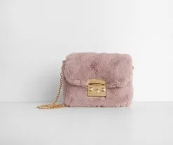 Windsor. Pink Aesthetic Faux Fur Cross-body Purse -Formal Dresses Online Shop 07203 0155 9