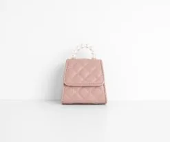 Windsor. Fancy Babe Pearl Handle Mini Quilted Purse