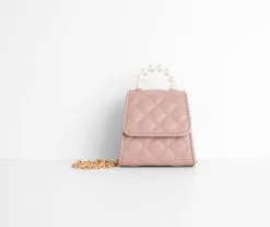 Windsor. Fancy Babe Pearl Handle Mini Quilted Purse -Formal Dresses Online Shop 07203 0301 9