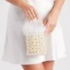 Windsor. Fab Affair Marabou Feather Trim Pearl Bucket Bag -Formal Dresses Online Shop 07203 1243 1