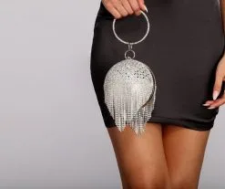 Windsor. Rhinestone Fringe Sphere Clutch