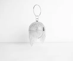 Windsor. Rhinestone Fringe Sphere Clutch 17 Windsor. Rhinestone Fringe Sphere Clutch -Formal Dresses Online Shop 07204 0029 7