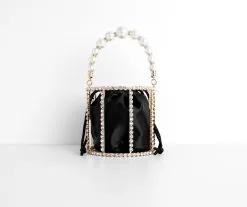Windsor. You Go Pearl Rhinestone And Pearl Basket Handbag