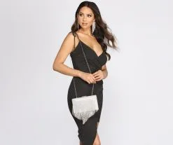 Windsor. Ready In Rhinestones Fringe Clutch -Formal Dresses Online Shop 07204 0072 2
