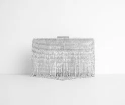Windsor. Ready In Rhinestones Fringe Clutch