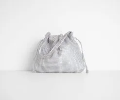 Windsor. Keeping It Elegant Rhinestone Drawstring Clutch
