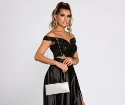 Windsor. Run With It Rhinestone Mesh Clutch -Formal Dresses Online Shop 07204 0112 3