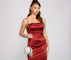 Windsor. Dazzle Queen Pearl Fringe Sphere Clutch -Formal Dresses Online Shop 07204 0430 3