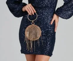 Windsor. Major Glitz Fringe Sphere Clutch