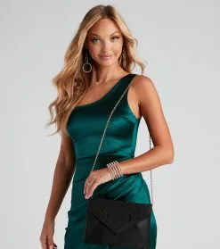 Windsor. VIP Style Satin Beaded Clutch