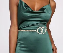 Windsor. Double Rhinestone O Ring Belt